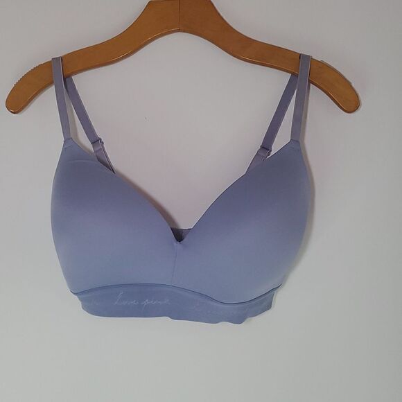 PINK Victoria's Secret Periwinkle Wireless Bra Size 34DD - Picture 1 of 7